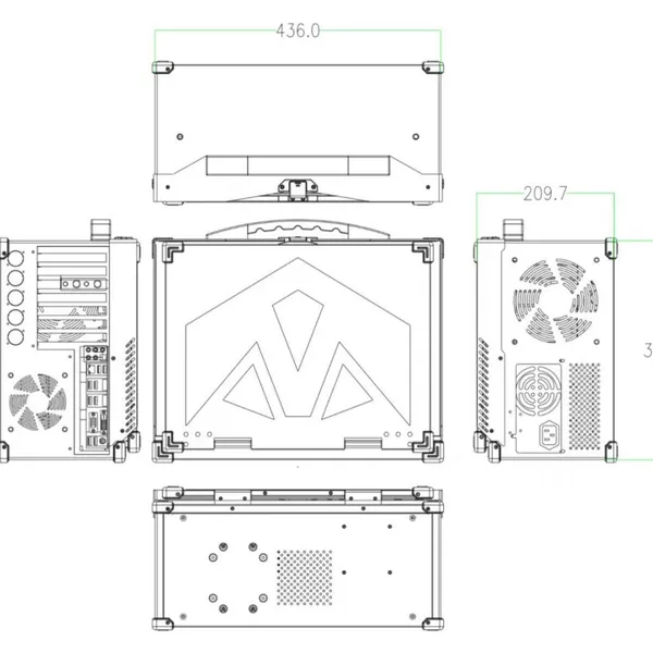 Industrial Computer 17.3-Inch/21.3-Inch Flip-Down Portable Case Ruggedized Metal Construction Supports ATX Motherboards photo-5