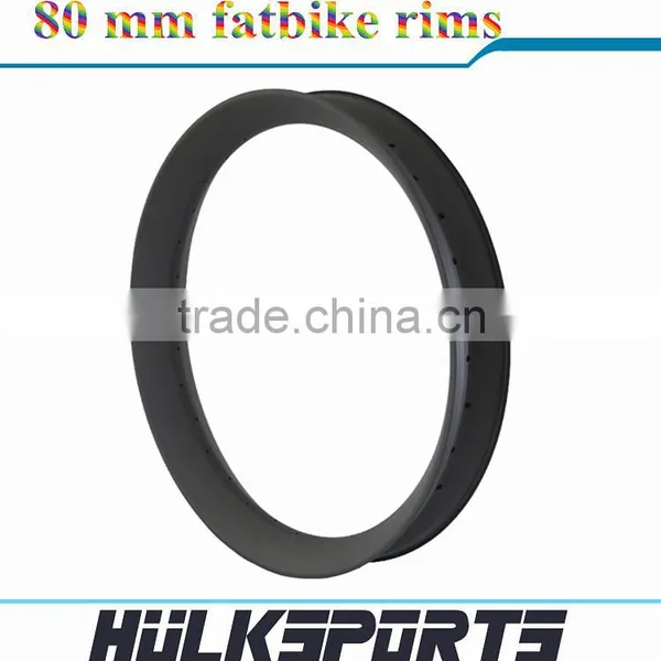 2016 Carbon Bike Kits 26er 80 mm Wide Carbon Rims 26'' 80 mm Fatbike Rims Mountain Bike Carbon Rims for Sale photo-2