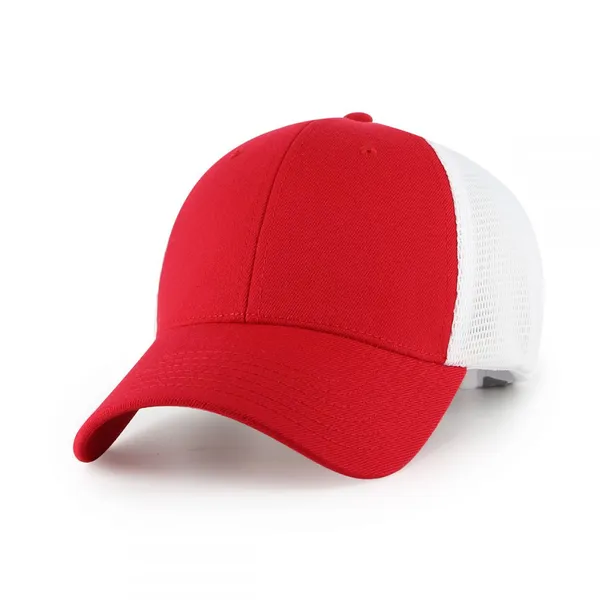 Flex Two Tone Mesh Trucker Hat Spandex Stretch Fitted Baseball Cap Blank Front Custom Embroidery Logo Outdoor Sports Hat Wholesale photo-4