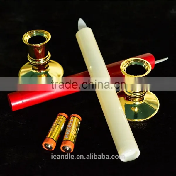 Ivory Wax Led Moving Flame Battery Powered Taper Candles photo-6
