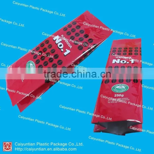 Coffee Aluminum Bag With Logo Printing Side-gusset Sealing With Valve