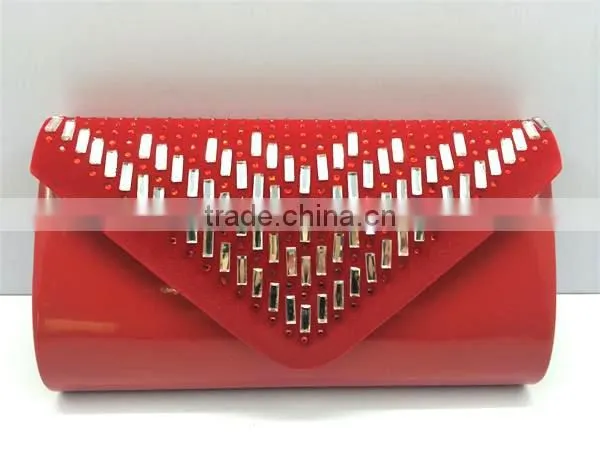 PU With Rhinestone Evening Bag