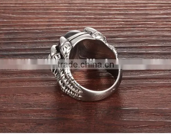 Fashionable Trend Claw Stainless Steel Jewelry Cubic Zirconia Zircon Ring for Men photo-6