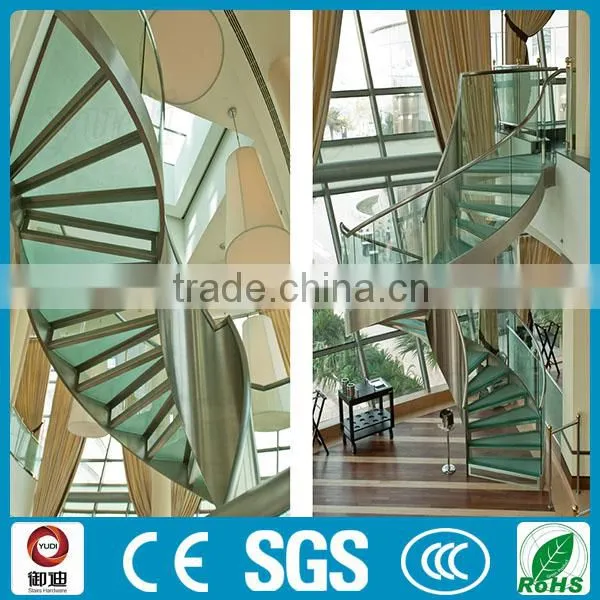 Modern Commercial Hotel Glass Curved Stairs Price photo-3
