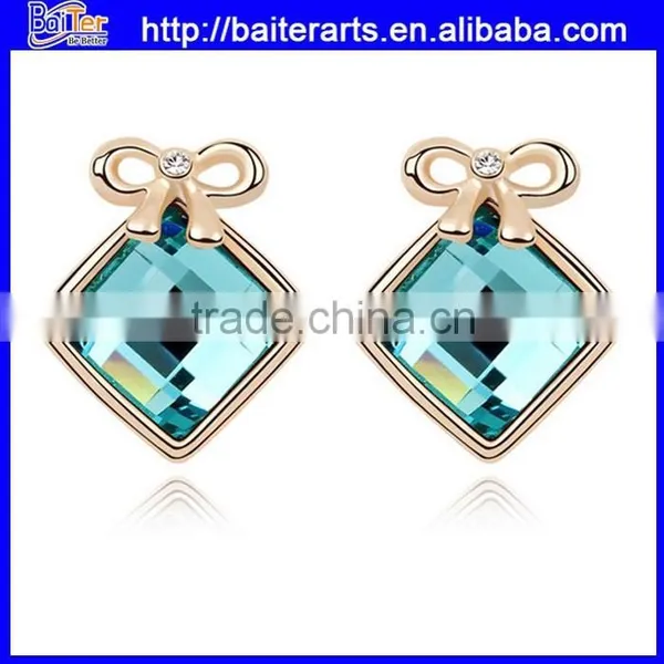 Fashion Women's Blue Stone Hook Crystal Earring Light Blue Crystal Earrings photo-3