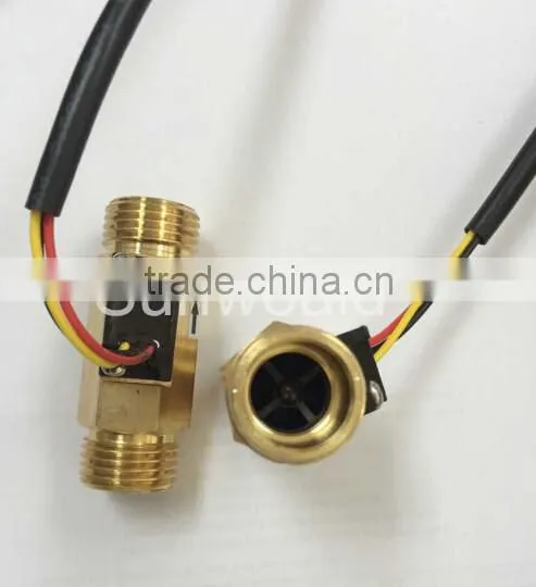 DN15 G1/2" Rate 1~30L/min Hall Liquid Water Brass Flow Sensor Meter for Water Heater photo-3
