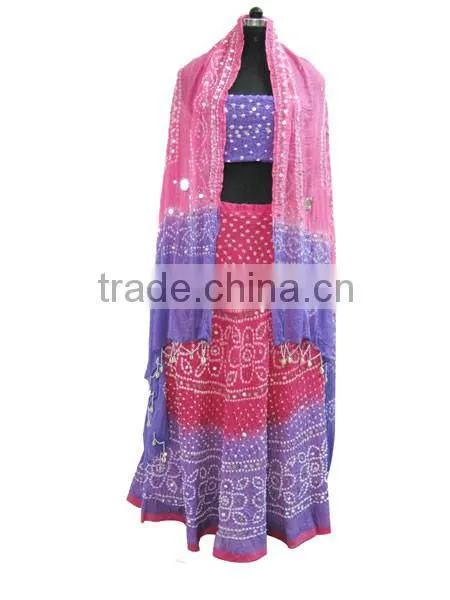 Bandhani Lehenga Choli Stitched