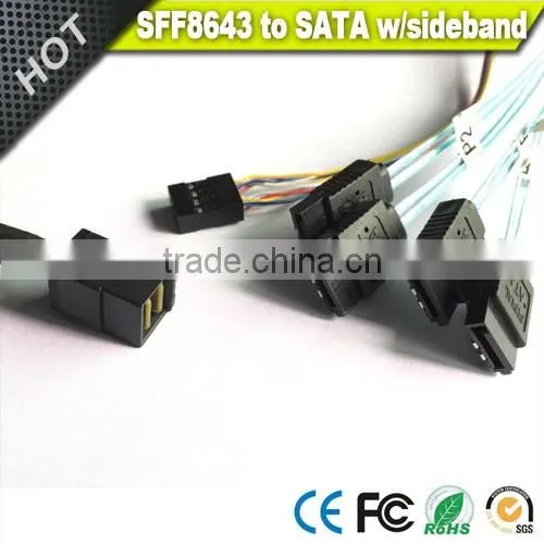 Vision Mini SAS SFF-8643 to SATA 7pin With Sideband SGPIO Cable photo-5