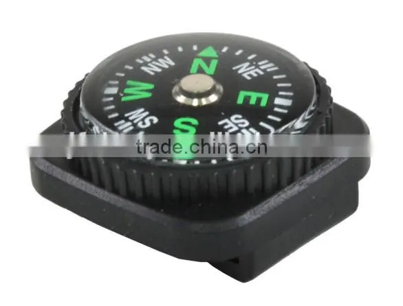 black plastic compass for paracord survival bracelet, outdoor camping tools compass