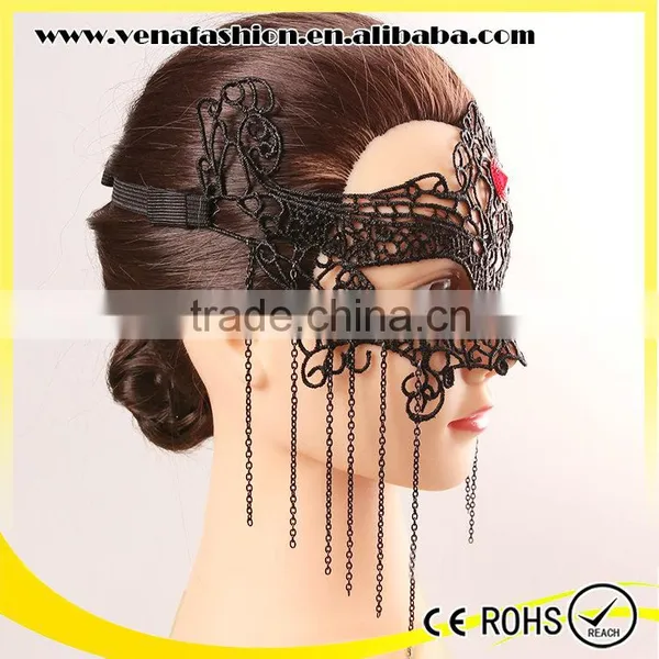 Beads Gothic Sex Eye Mask, Sexy Lace Eye Mask photo-3