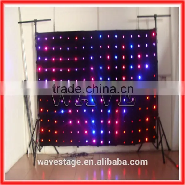 HOT WLK-1P9 Black fireproof Velvet cloth RGB 3 in 1 leds vision curtain backdrop full color stage video led