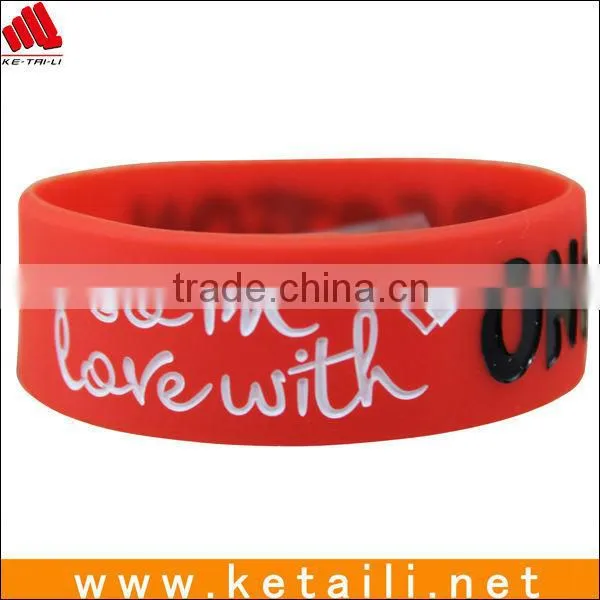 Custom 1 Inch Wide Fat Silicone Wristbands Silicone Rubber Wristband for Club, Sport Team