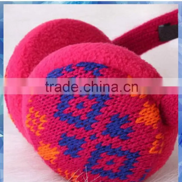 Women Fairisle Knitted Cheap Earmuff With Fleece Lining photo-3