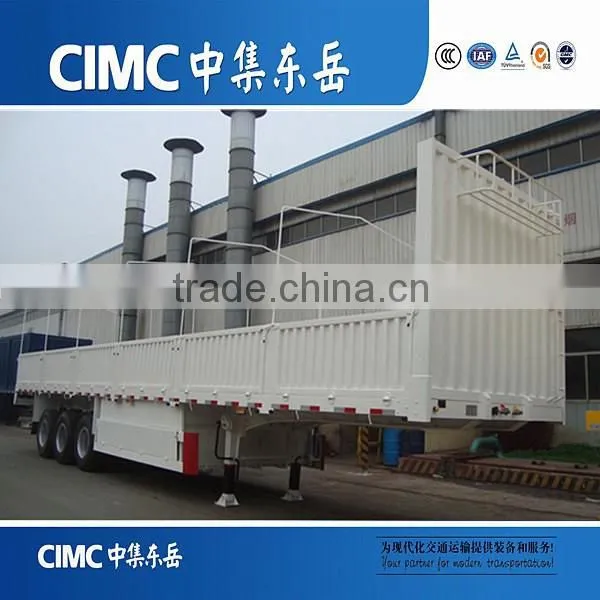 CIMC 3 Axle Side Wall Cargo Truck Trailer With Side Boards photo-6