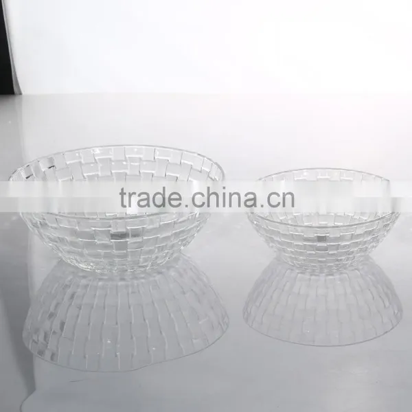 High Quality Clear Square Embossed Clear Glass Bowl photo-2