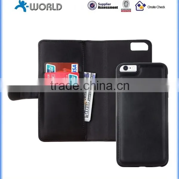 Leather Wallet Case Cover With Detachable Magnetic Hard Case For IPhone 6S photo-6
