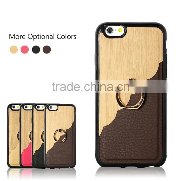 New Products Multifunction PU Leather Back Case for IPhone 6s With Ring Holder Stand photo-2