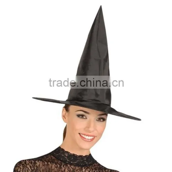 Adult Ladies Black Witch Fancy Dress Costume Accessory Halloween Witches Hat photo-2