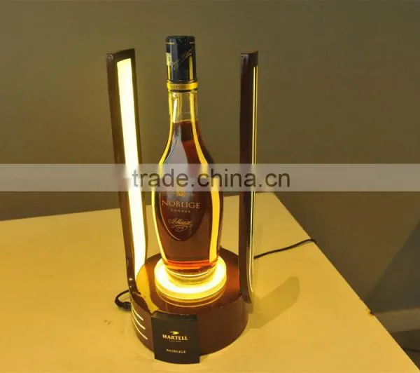 Wine bottle demonstrated display stand,LED wine bottle display