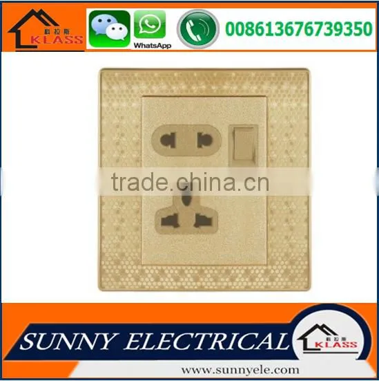 KB6 Painting Golden Rock Button Electric Luxury Wall Muili Function 3 Pin Nuiversal Socket photo-4