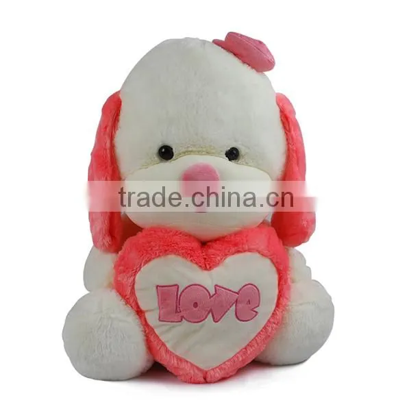 Cute Stuffed Dog With Heart for Valentine's Day