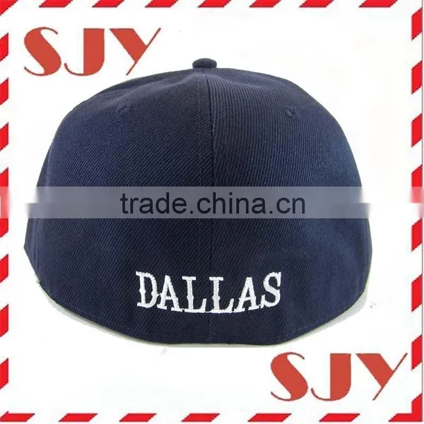 Blue Flexfit Puff Embroidery Flat Bill Baseball Cap photo-3