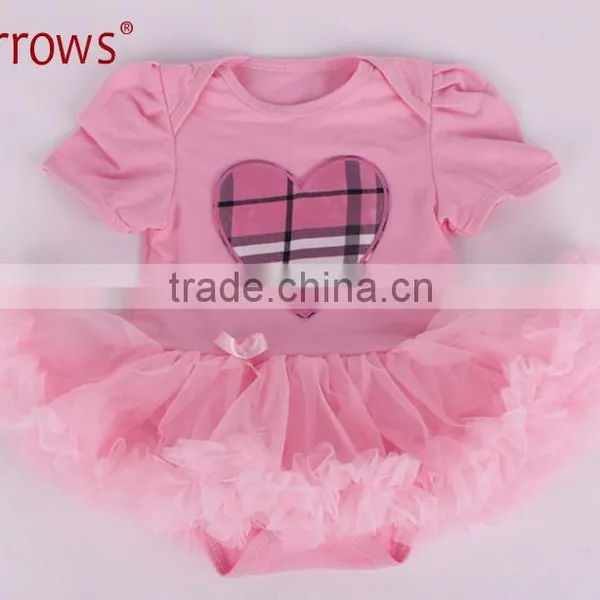 Organic Cotton Baby Girls Lace Dress Sets Short Sleeve Clothing Embroidered With Cake Pattern photo-4