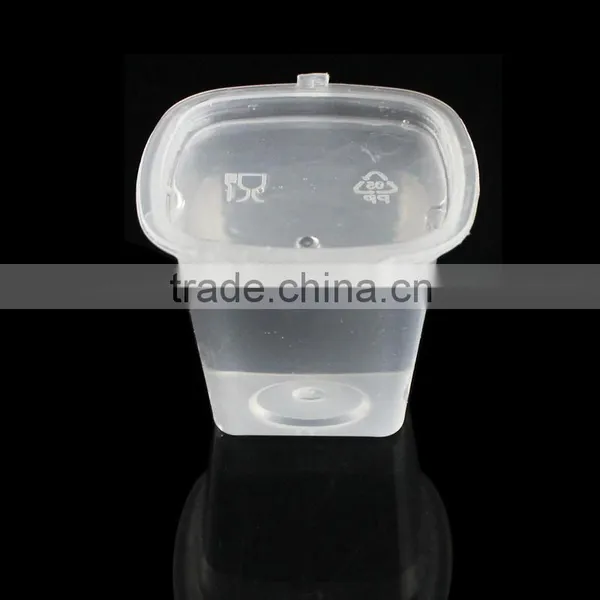 Plastic Sauce Container Square Clear Cup With Lid photo-4