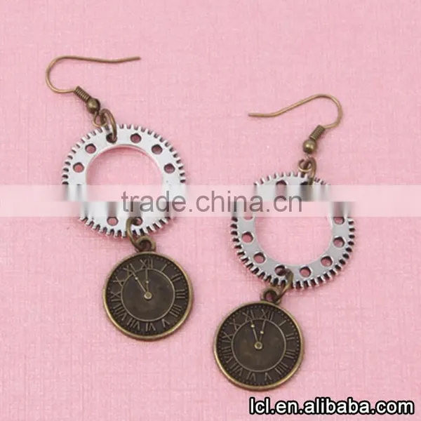 Cheap Fashion Imitation Jewelry New Popular Steampunk DIY 3pcs Gear Earrings Made in China Yiwu photo-2