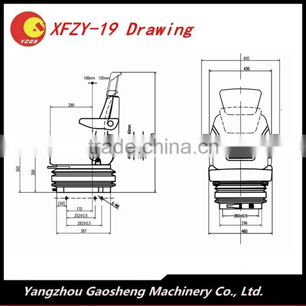 China Made Grammer Forklift Seat/XFZY-19/Mechanical Suspension Material Handling Seat photo-2