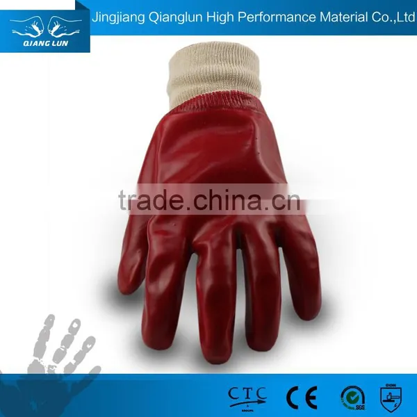 QL Fully Coated Cheap Price Pvc Rubber Coated Cotton Glove