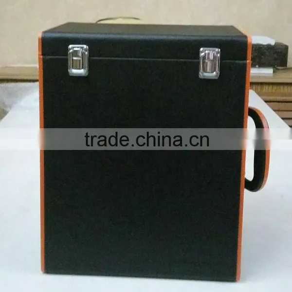 Factory Wholesale Custom High-grade Black PU Leather Box 6 Bottles of Red Wine Champagne photo-4