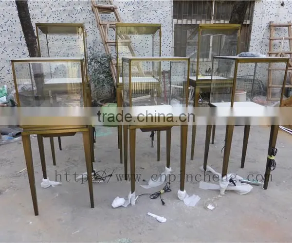 Luxury Store Fixtures Decoration Factory Custom Made Stainless Steel Metal Display Showcase and Stands for Cartier Jewelry