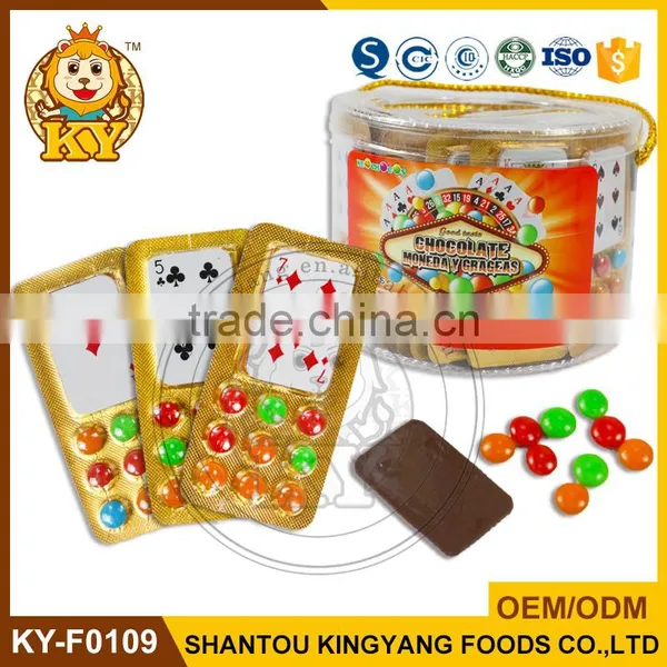 Poker Chocolate With Chocolate bean In Tablet