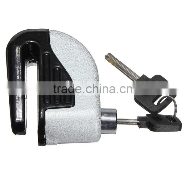 Silver 6mm Security Motorcycle Motorbike Sturdy Wheel Disc Brake Lock Safety Alarm / Key photo-2