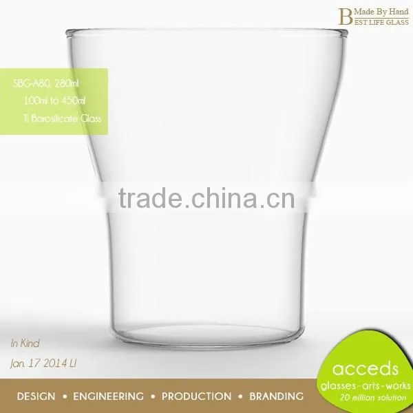 Mouthblown Pyrex Glass Tumbler With Round Bottom photo-6
