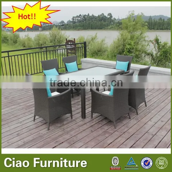 Hotel Outdoor Rattan Furniture Dining Table and Chairs Set photo-4
