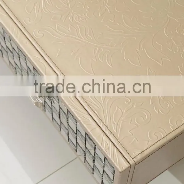 High End Royal Mosaic Decoration Livingroom Stainless Steel Furniture Coffee Table/center Table Covered by Real Leather/PU photo-5