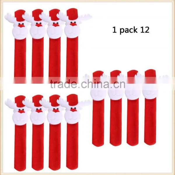 Cute 10pcs Xmas Gift Slap Bracelet/Bangle Christmas Decor Pat Circle Hand Ring photo-2