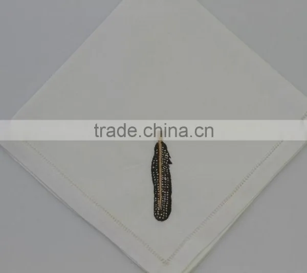 Luxurious 100% Cotton Embroidered Table Napkins With Hemstitch, Set of 6, Various Designs photo-6