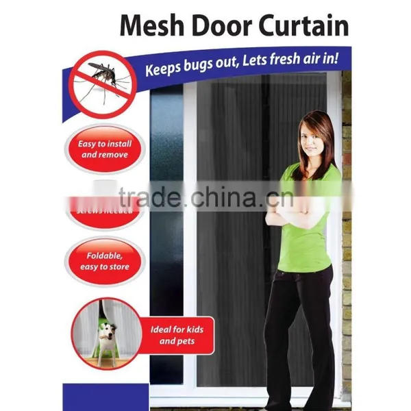 White Magic Door Mesh Magnets Fly Screen Bug Insect Mosquito Curtain Netting H0086