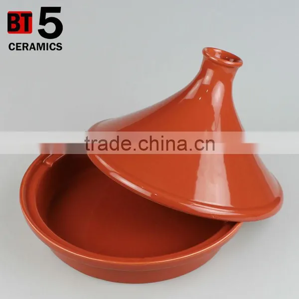 10" Brown Color Personalized Ceramic Moroccan Tagine photo-2