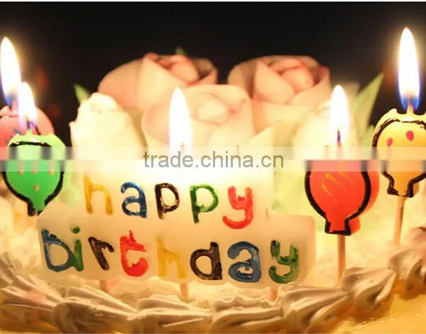 Colourful Character and Balloon Happy Birthday Candle