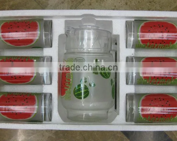 JK037 7pcs Glass Drinking Set With Deco photo-3