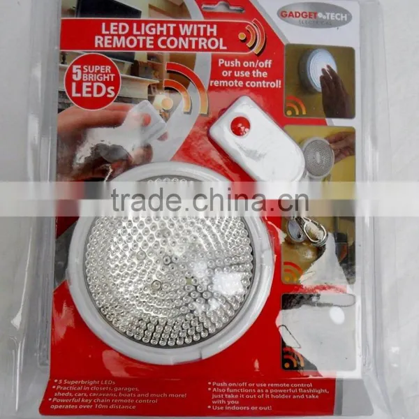 Super Bright 5 LED Wireless Remote Control Light Camping Garage Wardrobe Lamp