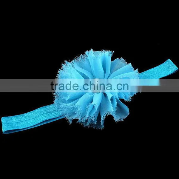 Chiffon Flower Headband With Pearl Beads for Kids Hair Accessories photo-5