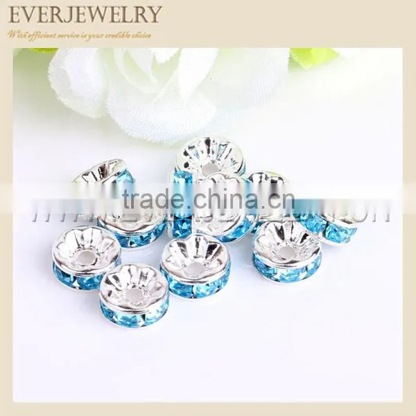 Aquamarine rhinestone connector for bangle