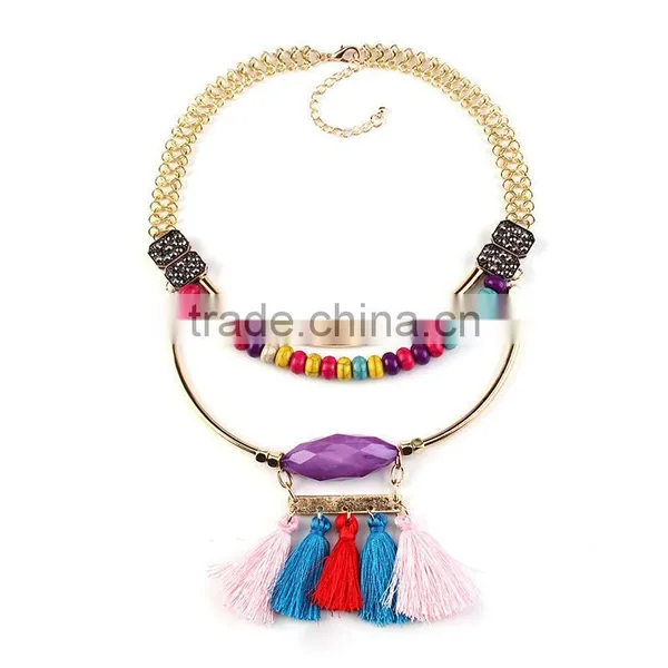 Vintage Ethnic Design Adult Costume Necklace Jewelry ,multicolor Tassel photo-5