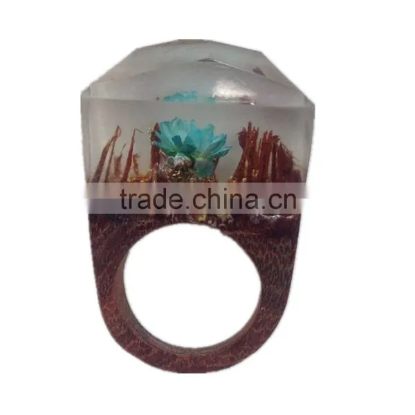 Fashion Forest Natural Wood Resin High-quality Handcraft Ring ,OEM Original Ring Big Brand photo-4