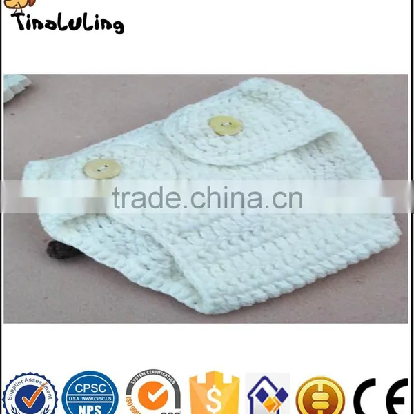 NPT22 Tinalulingwhite and Brown Colors Dog Design Handmade Knitting Suit Newborn Baby Photography Props photo-4